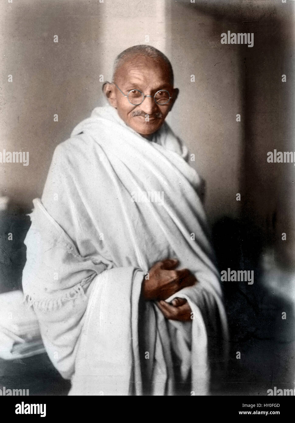 Mahatma Gandhi, Indian freedom fighter, London, 1931, vintage, 1900s picture Stock Photo