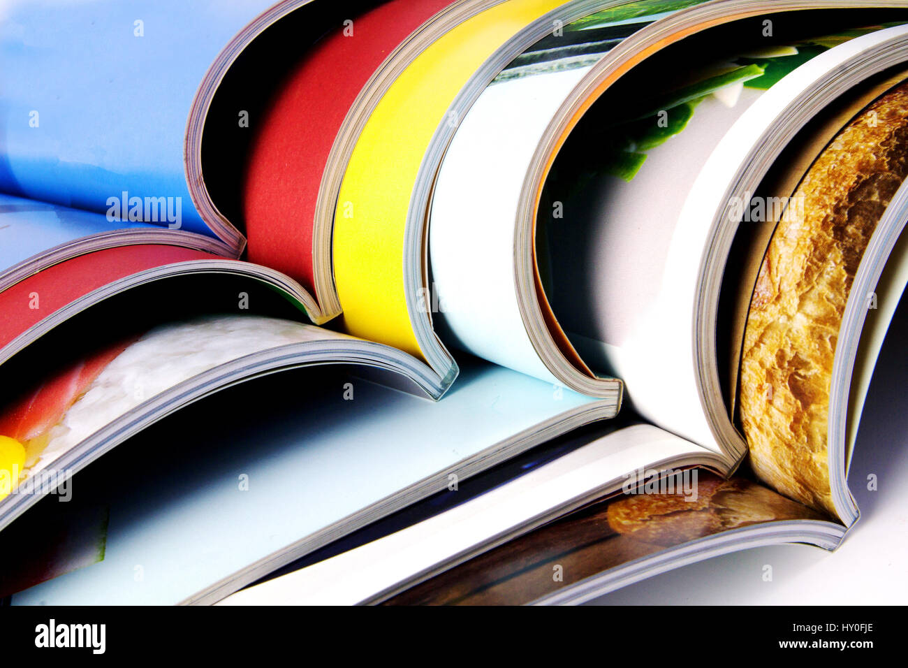 stack of the colorful magazines Stock Photo - Alamy