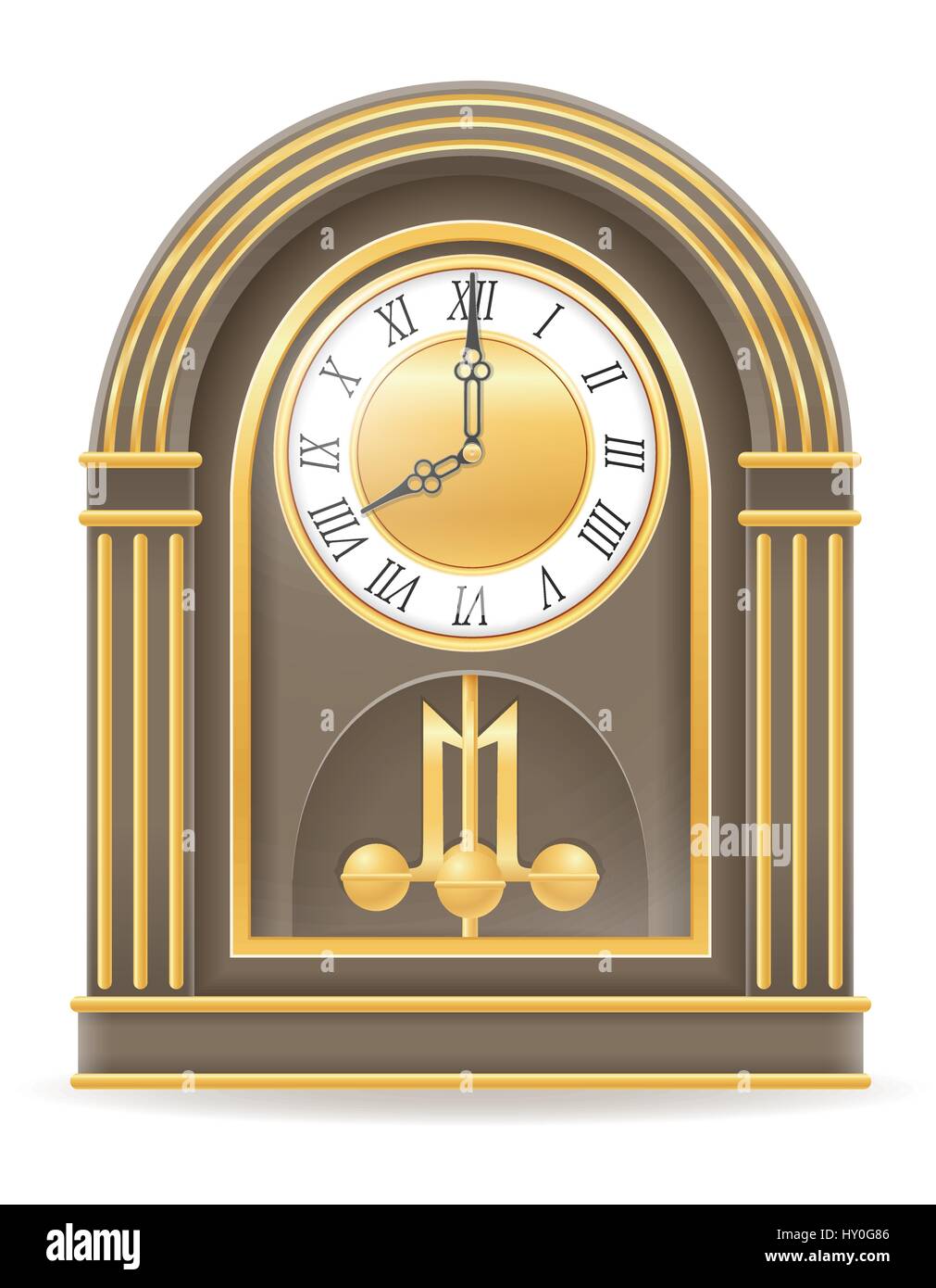 clock old retro icon stock vector illustration isolated on gray ...