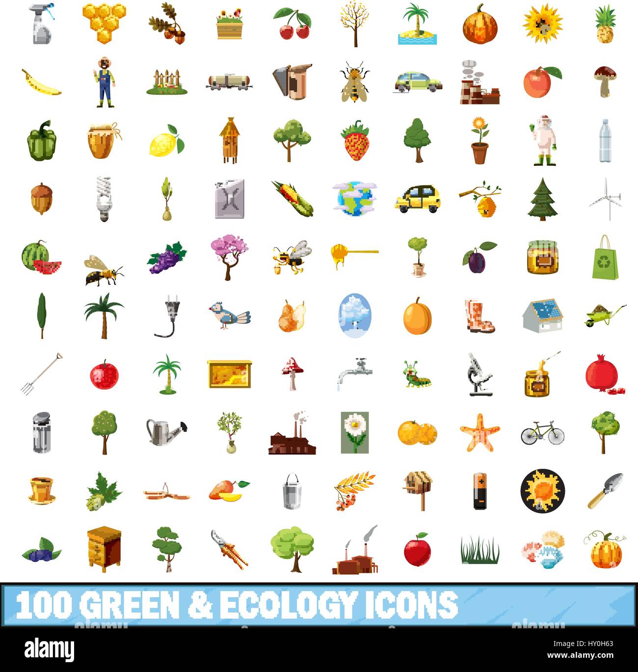 100 green ecology icons set, cartoon style Stock Vector Image & Art - Alamy