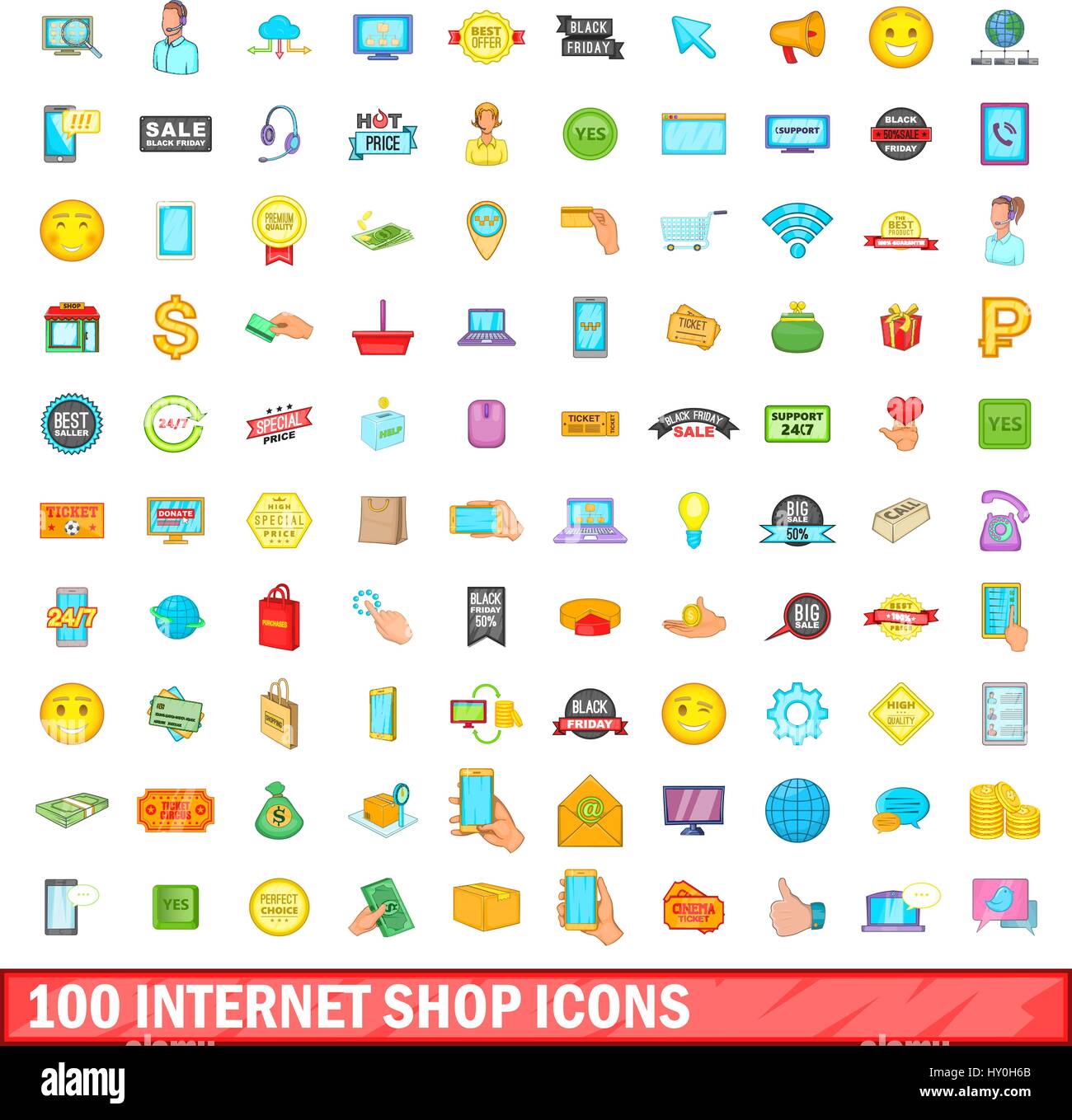 New label icons set cartoon vector new price web tag hi-res stock ...