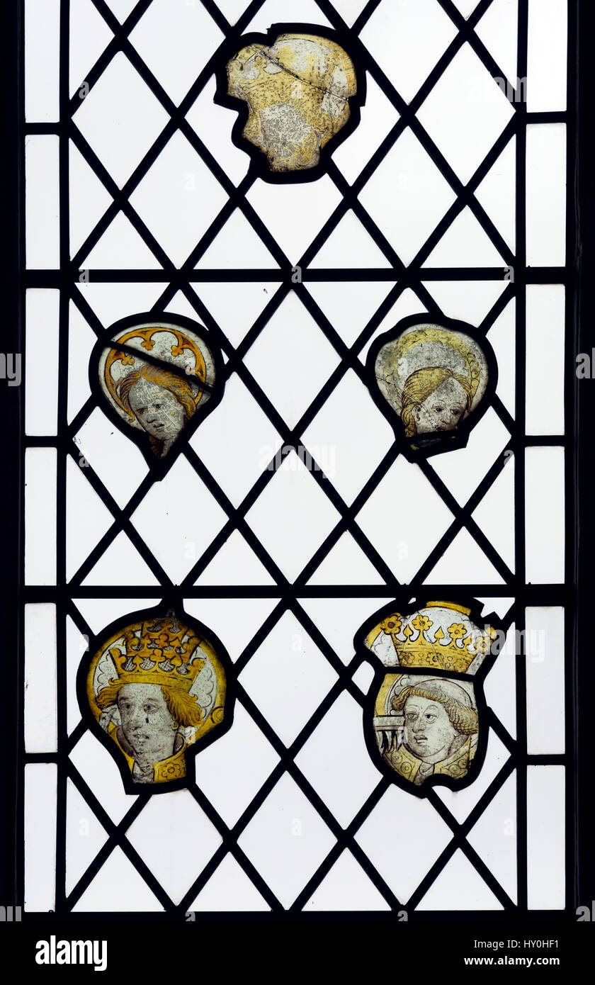 Medieval stained glass in St. John the Baptist Church, Stiffkey