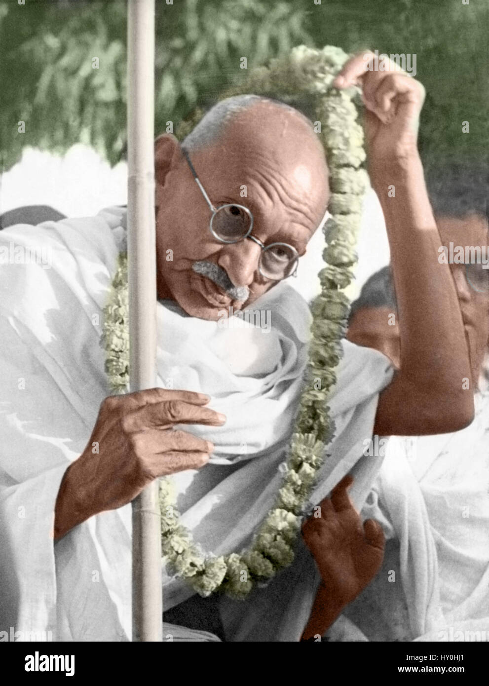 Mahatma gandhi on peace mission, noakhali, bangladesh, india, asia, 1946 Stock Photo