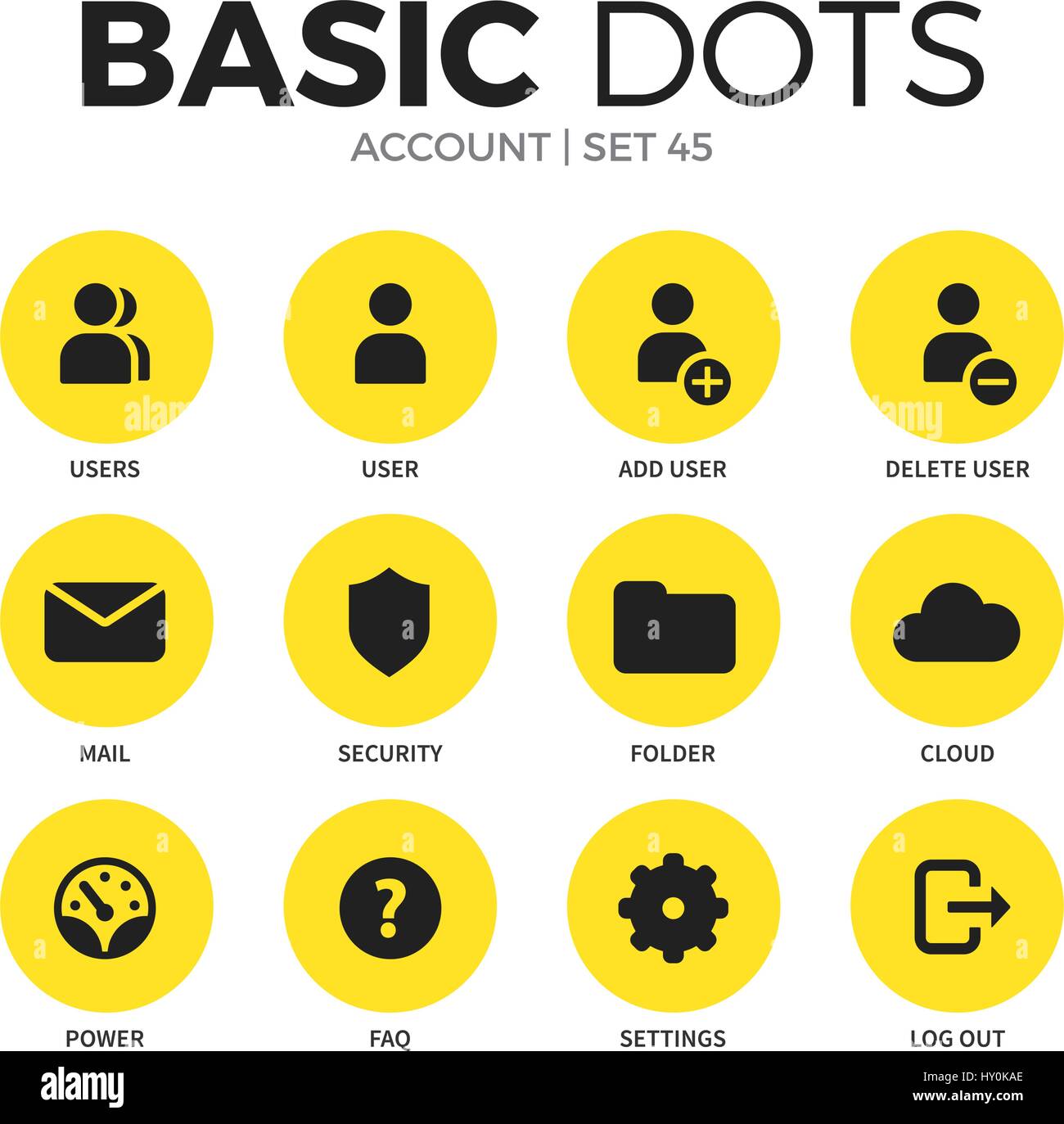 Account flat icons vector set Stock Vector