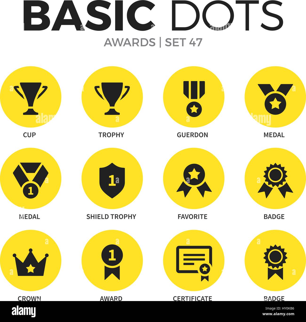 Awards flat icons vector set Stock Vector Image & Art - Alamy