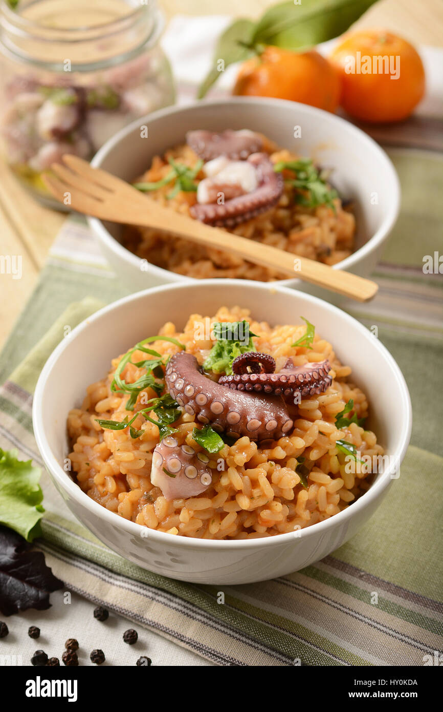 Risotto with octopus hires stock photography and images Alamy