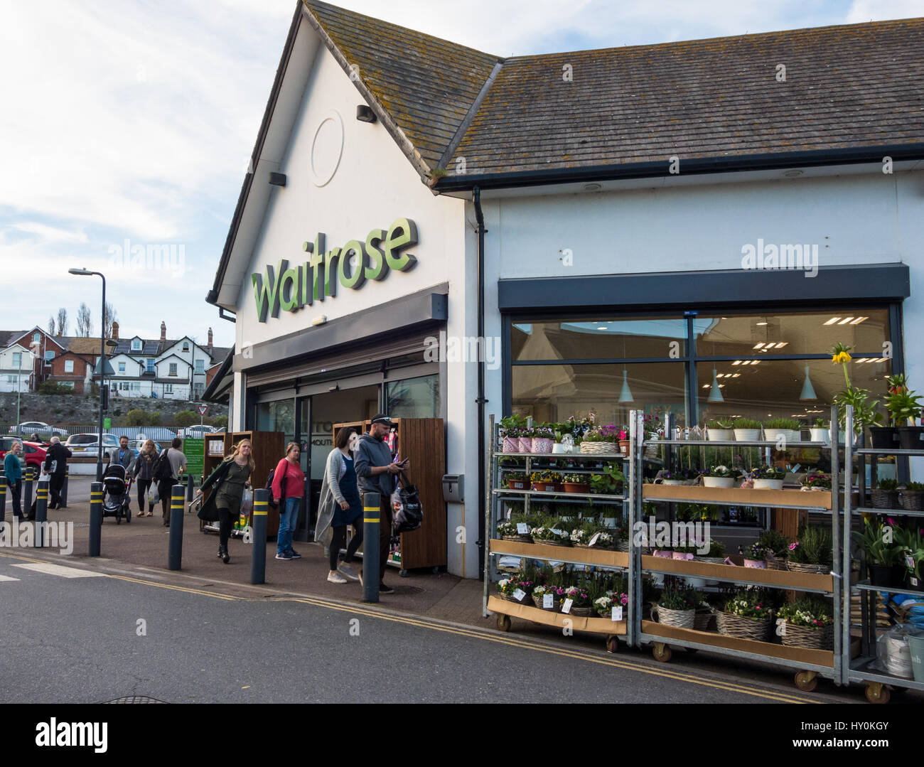 Teignmouth, Devon. Waitrose supermarket and car park atTeignmouth. Stock Photo