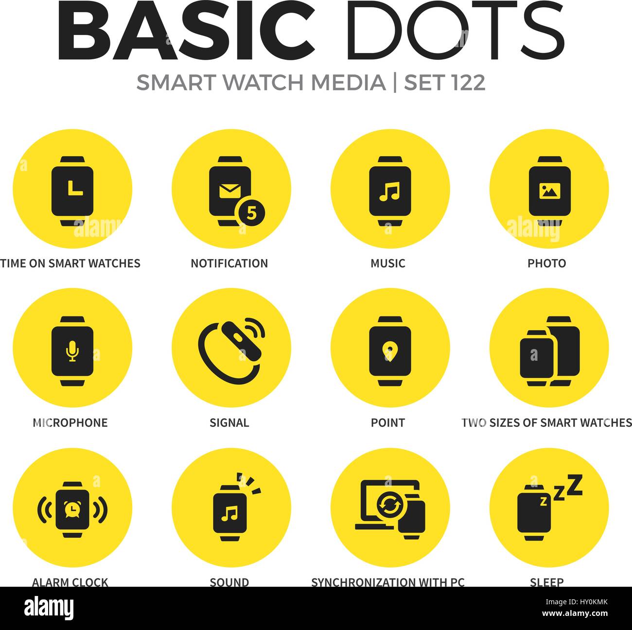 Smart watch flat icons vector set Stock Vector Image & Art Alamy