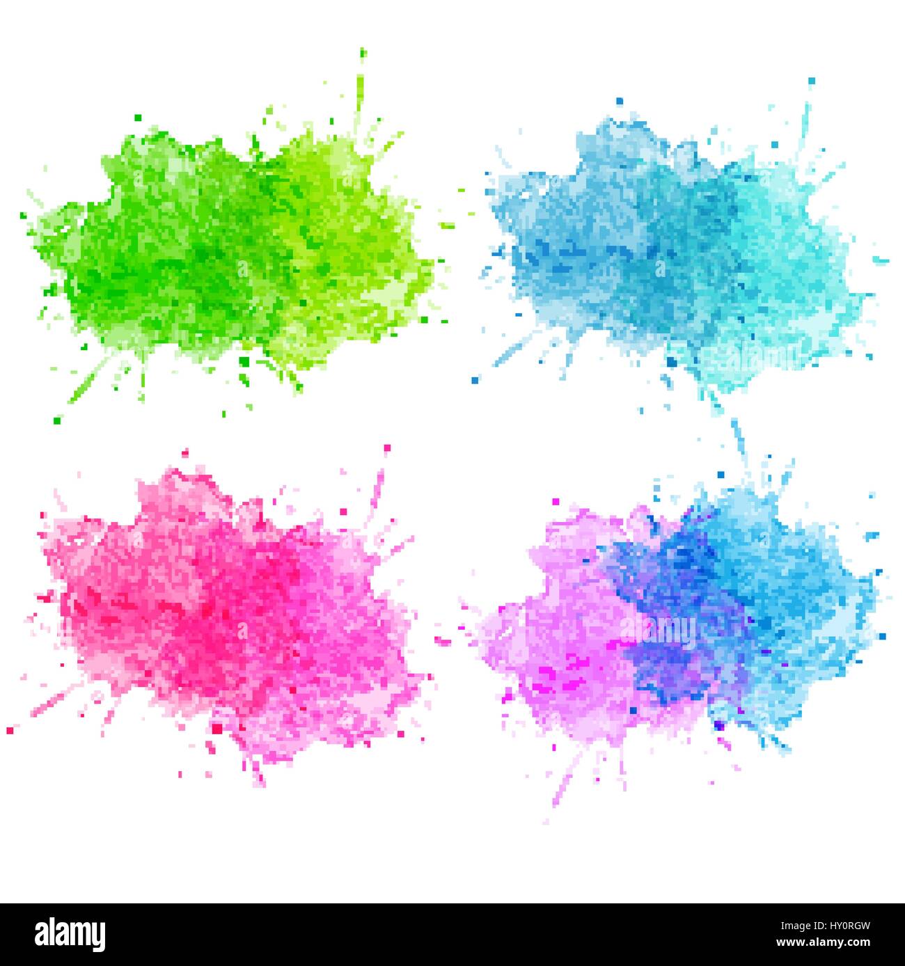 Blue Watercolor splatters. Vector Stock Vector Image & Art - Alamy