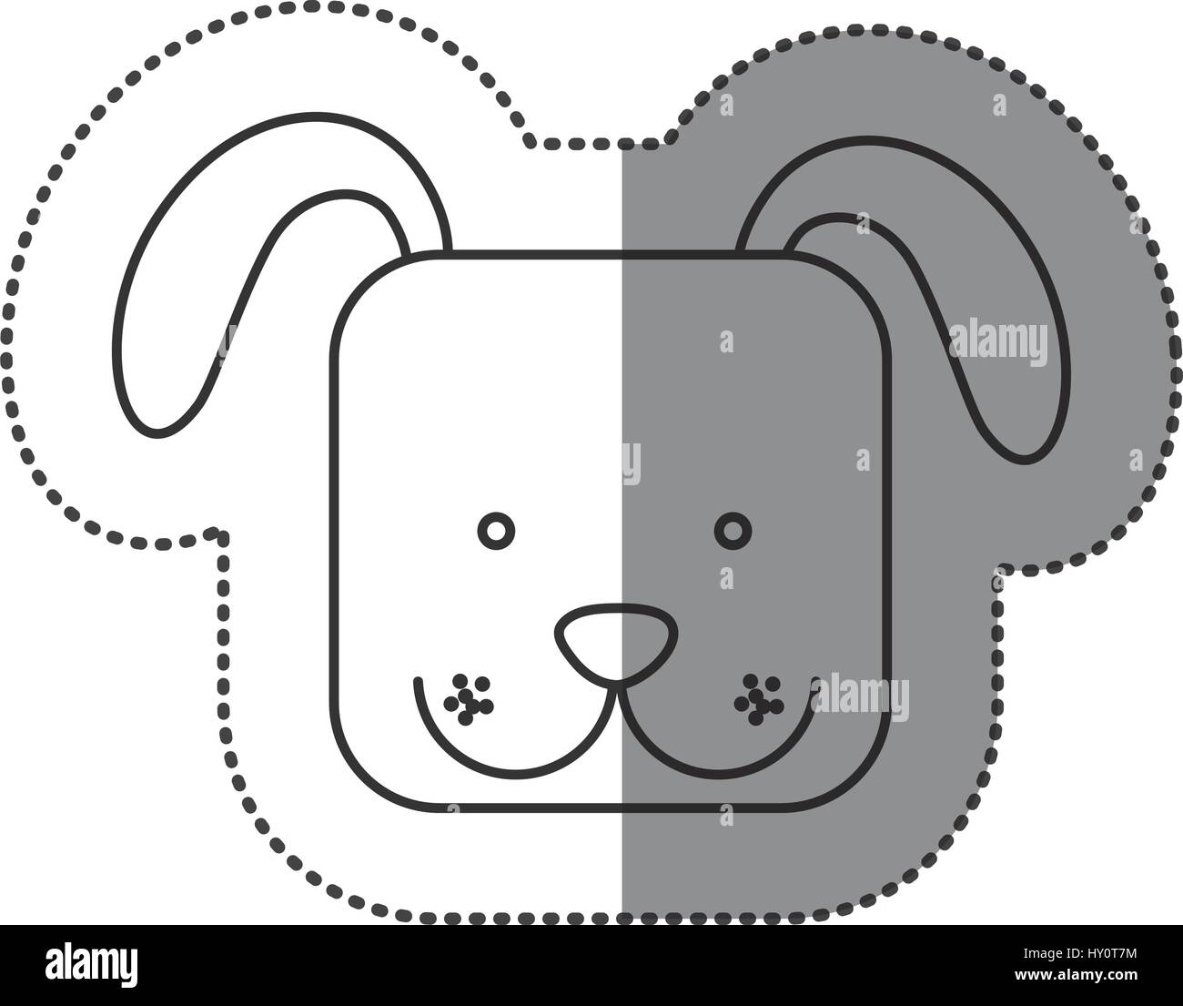 sticker cute dog animal head expression Stock Vector Image & Art - Alamy