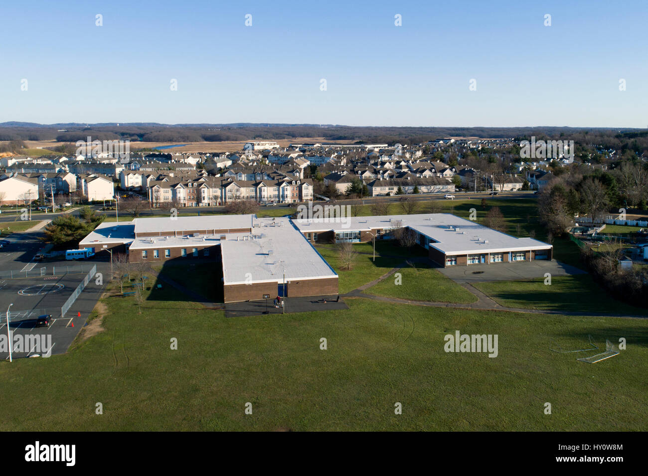 Aerial view Eisenhower School Sayreville, NJ Stock Photo Alamy