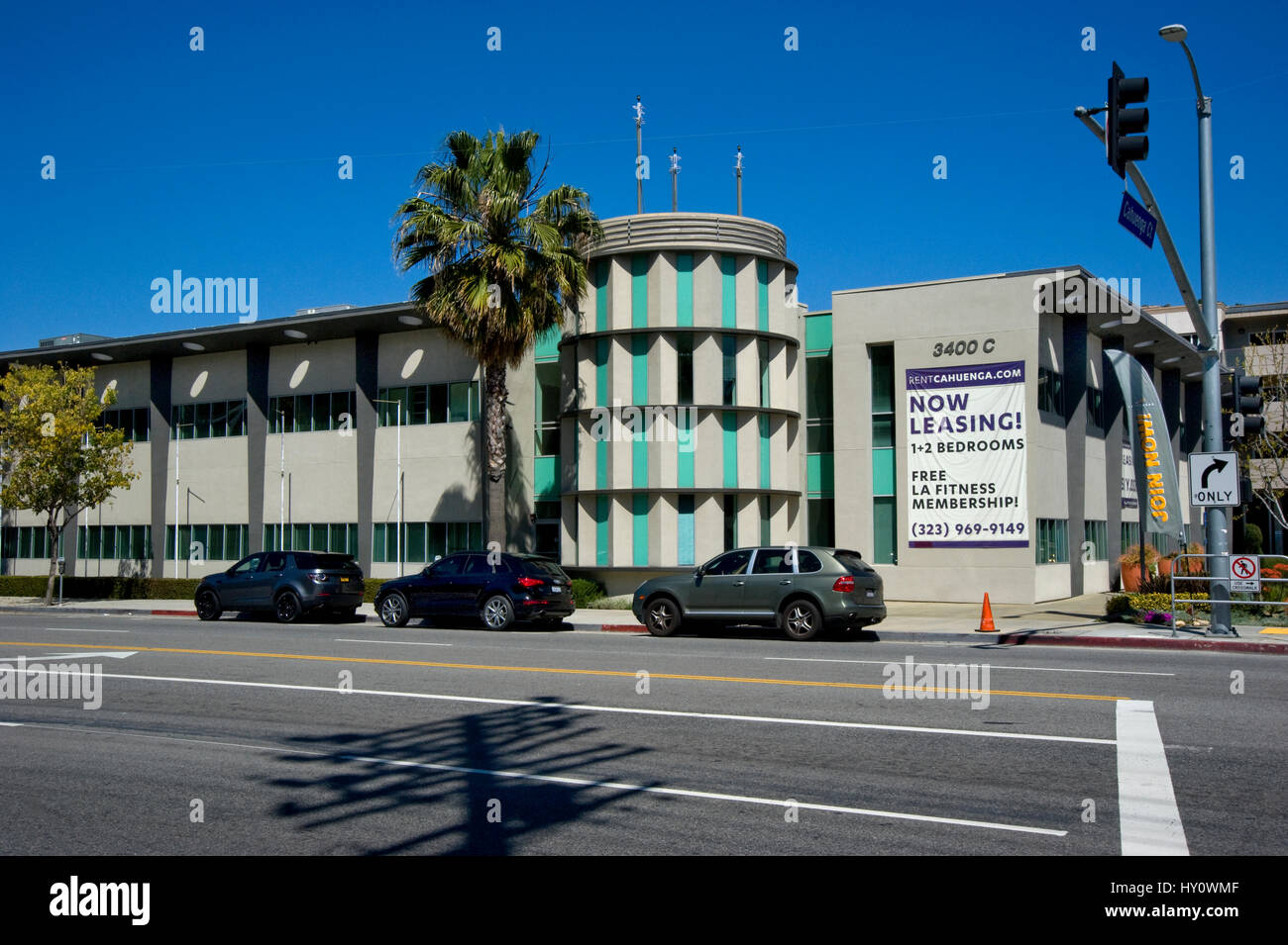 Former headquarters of Hanna Barbera animation studios is now an apartment building in Studio City, CA Stock Photo