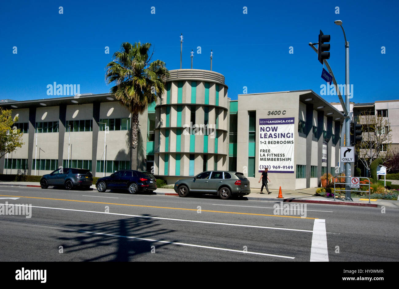 Former headquarters of Hanna Barbera animation studios is now an apartment building in Studio City, CA Stock Photo