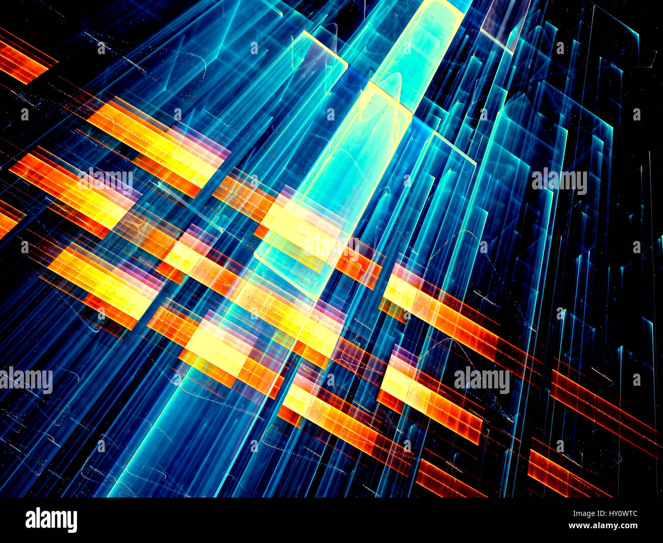 Striped tech background - abstract digitally generated image Stock Photo