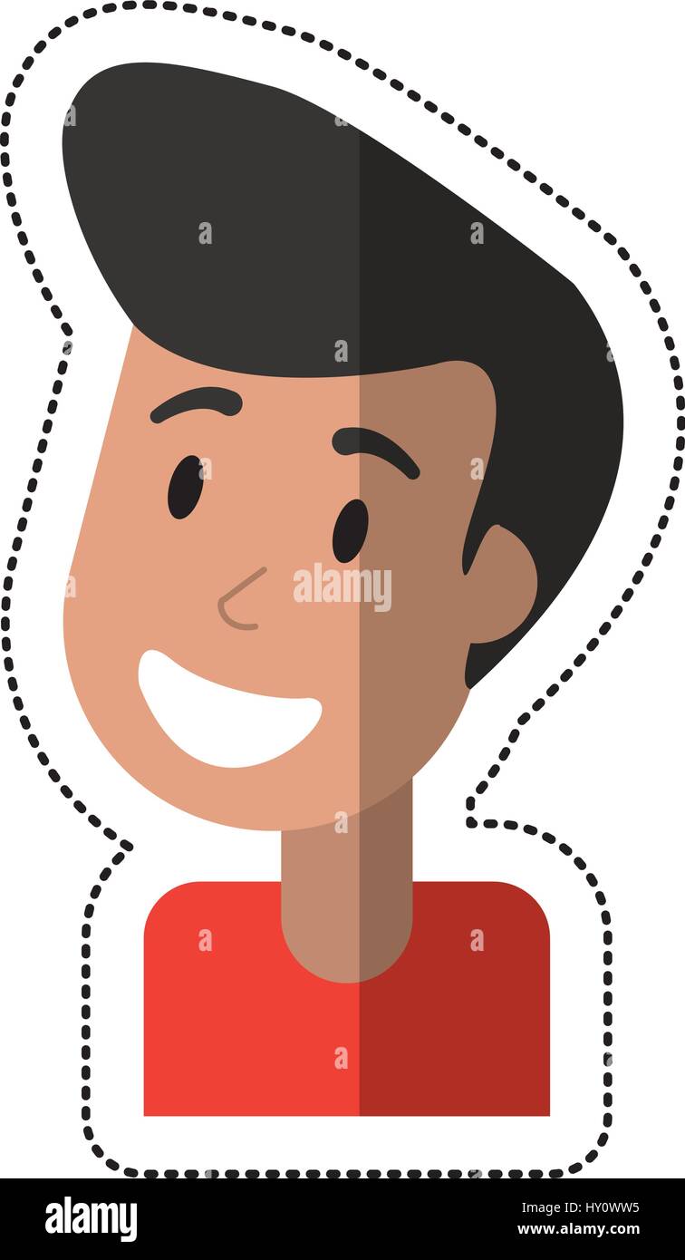 portrait young man smiling Stock Vector