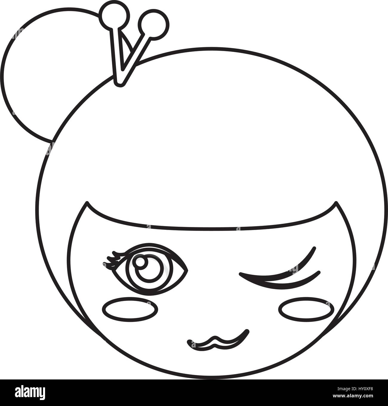 kokeshi face doll outline Stock Vector Image &amp; Art - Alamy