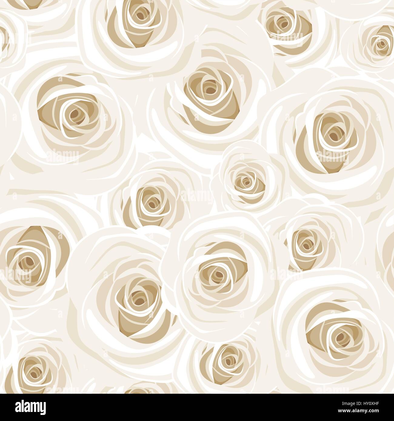 Vector seamless pattern with white roses Stock Vector Image & Art - Alamy