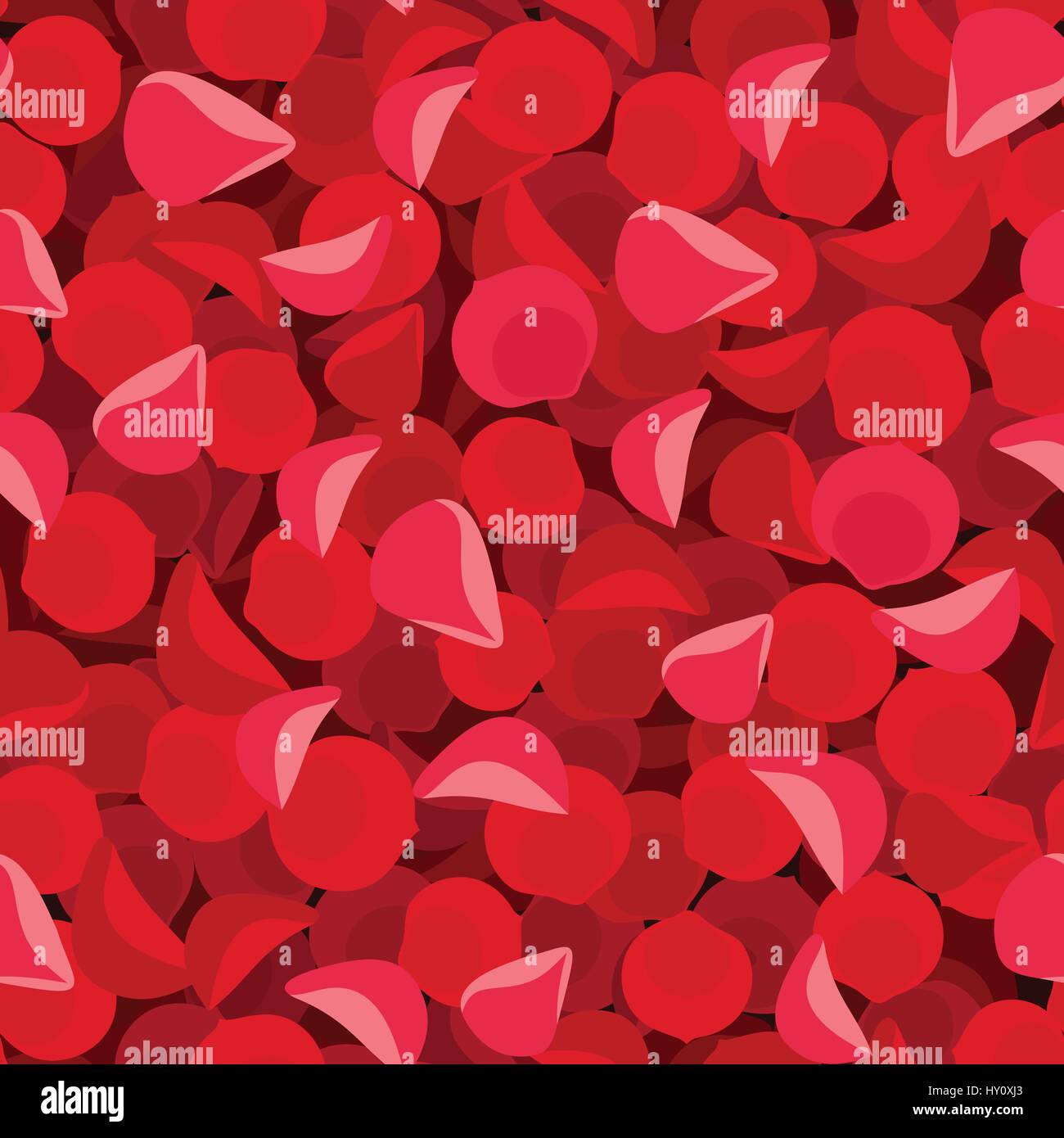 Seamless background with red rose petals. Vector illustration Stock ...