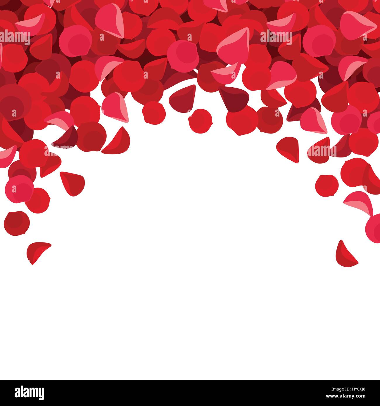 Valentine's background with red rose petals. Vector illustration Stock ...