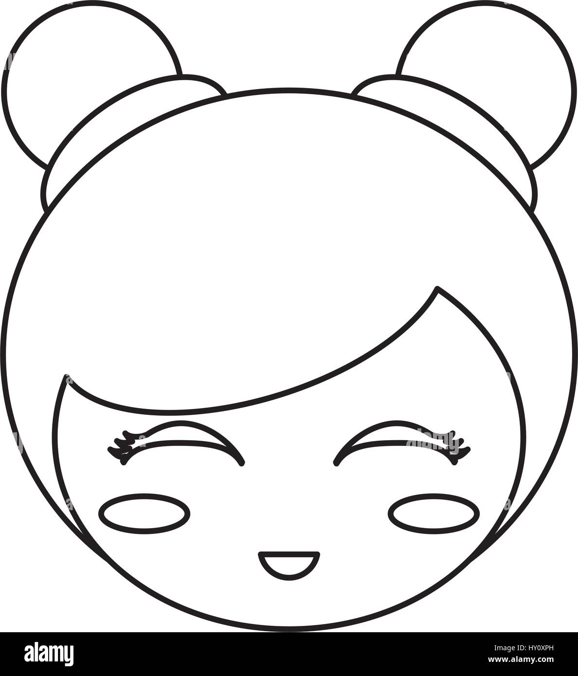 kokeshi head face doll outline Stock Vector Image &amp; Art - Alamy
