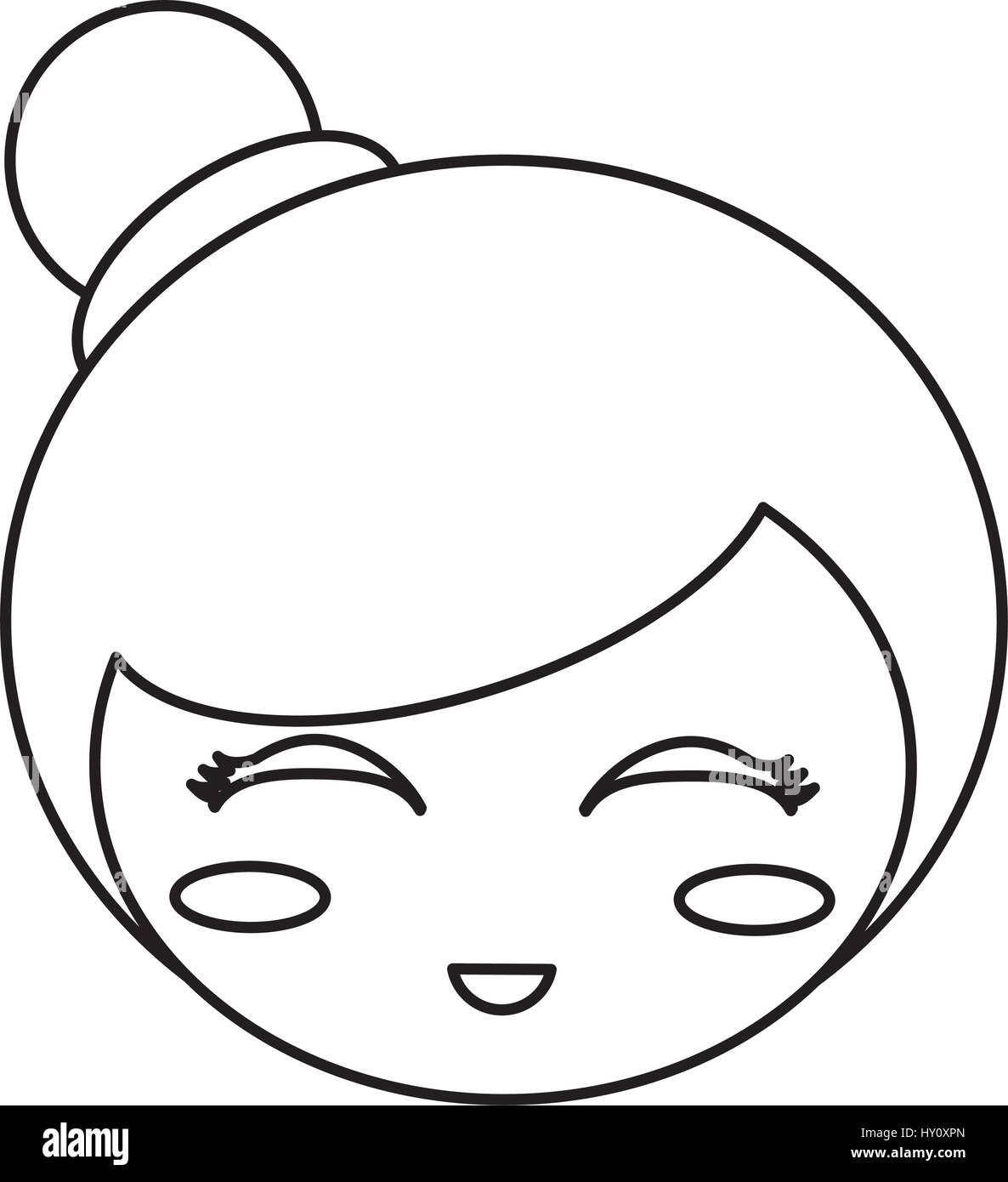 kokeshi head face doll outline Stock Vector Image &amp; Art - Alamy