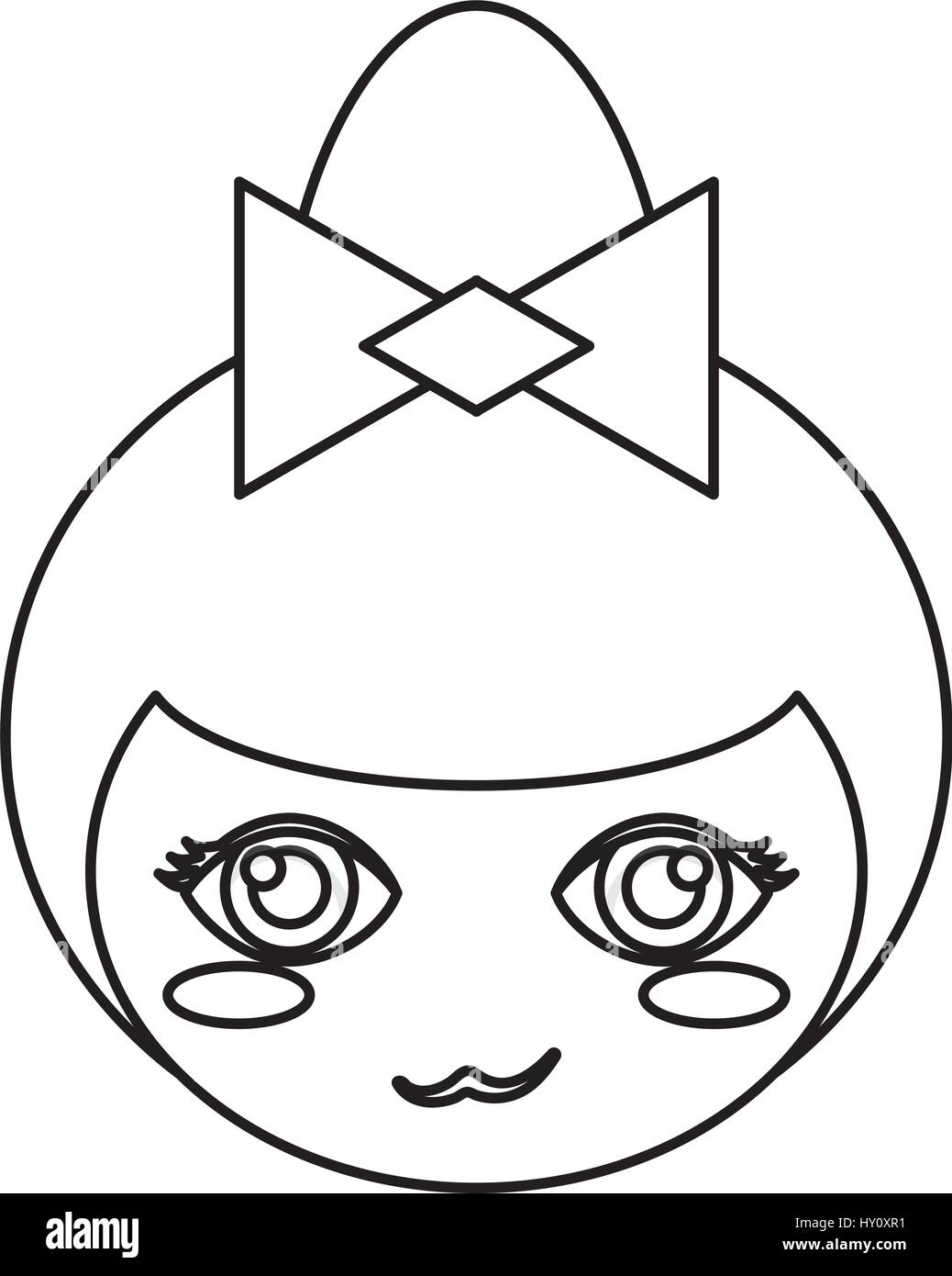 kokeshi head face doll outline Stock Vector Image &amp; Art - Alamy