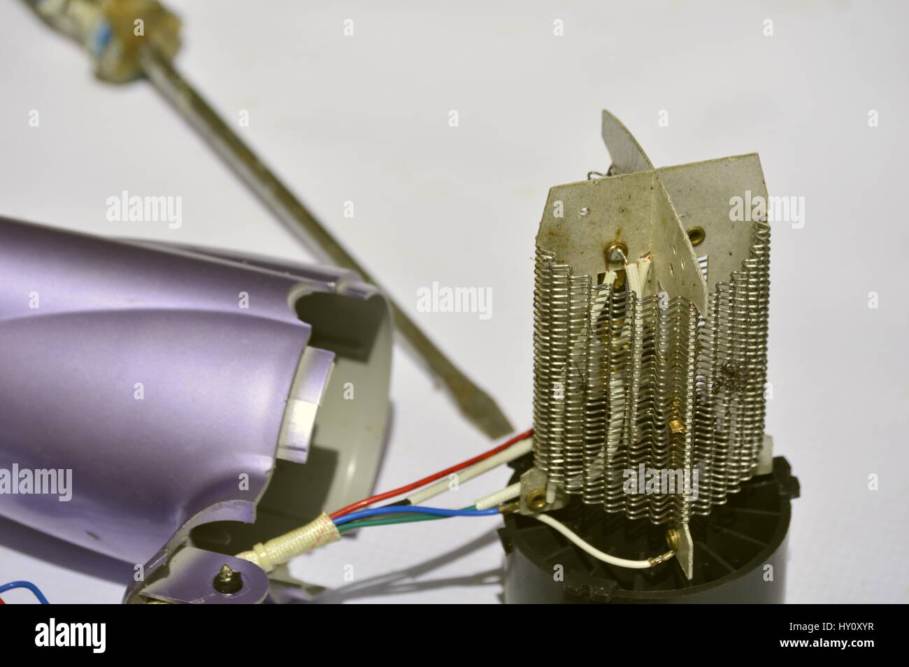 Inside view of a hair dryer Stock Photo Alamy