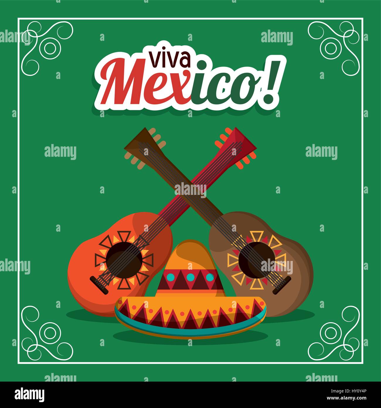 viva mexico - guitars and hat party Stock Vector Image & Art - Alamy