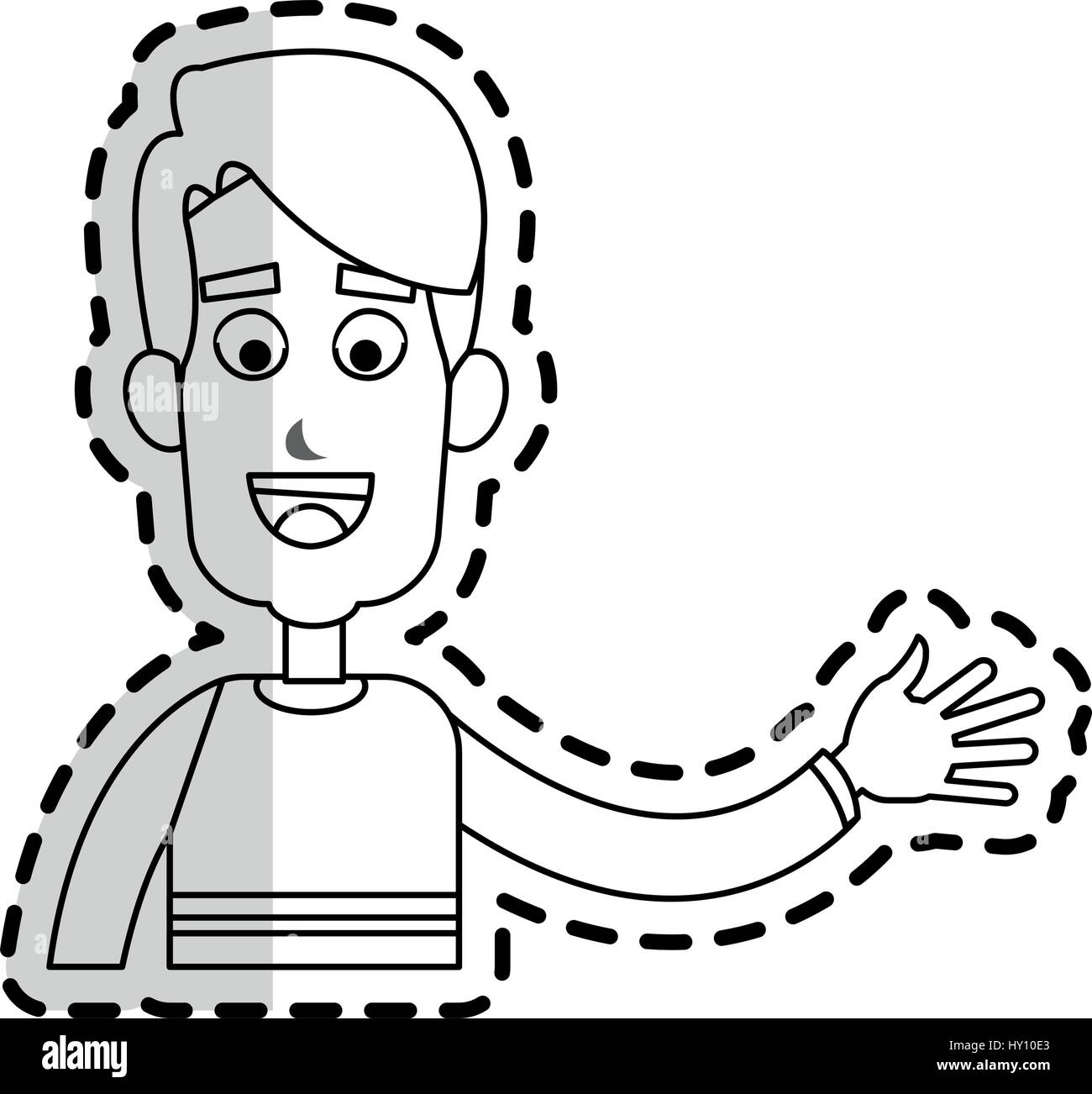 happy man waving hand cartoon icon image Stock Vector Image & Art - Alamy
