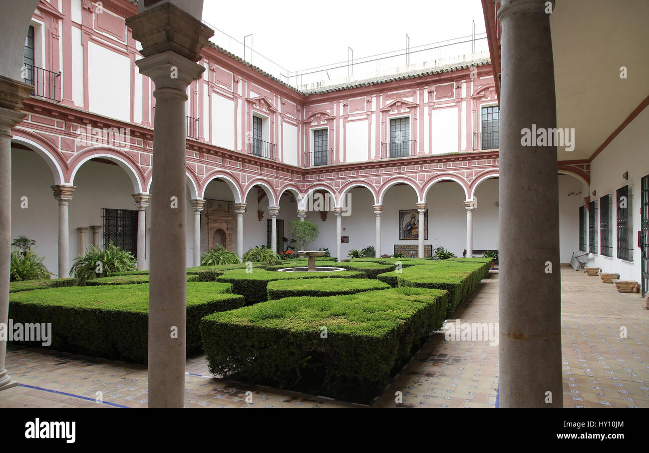 garden of the museum of fine arts in sevile spain Stock Photo