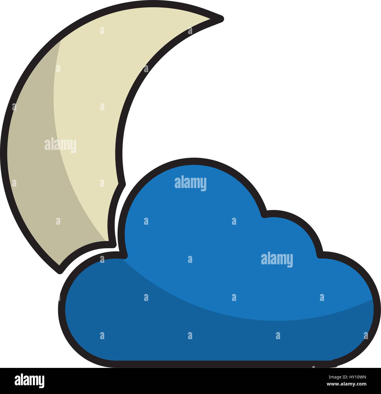 night cloudy weather isolated icon Stock Vector Image & Art - Alamy