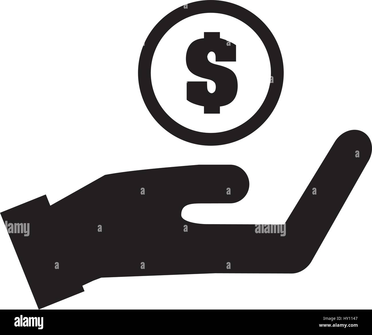hand human with coin isolated icon Stock Vector Image & Art - Alamy