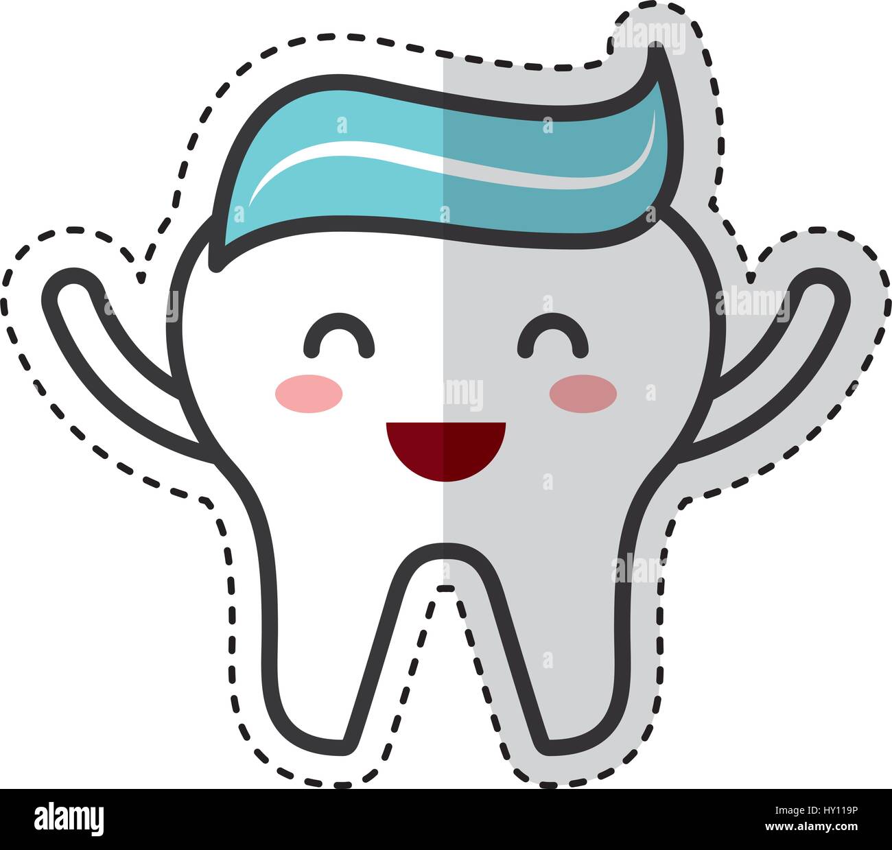 tooth with toothpaste character icon Stock Vector Image & Art - Alamy