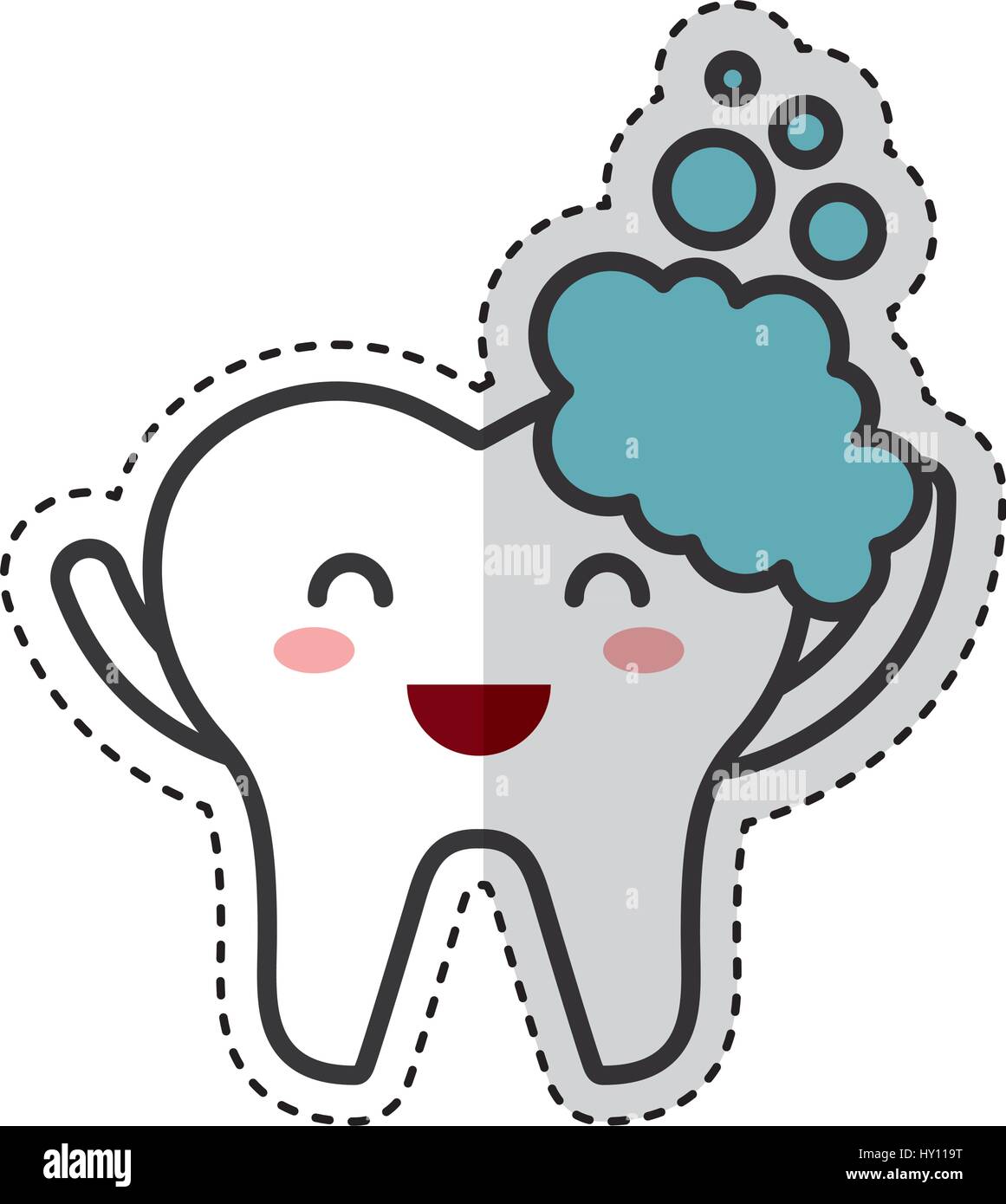 tooth with toothpaste character icon Stock Vector Image & Art - Alamy