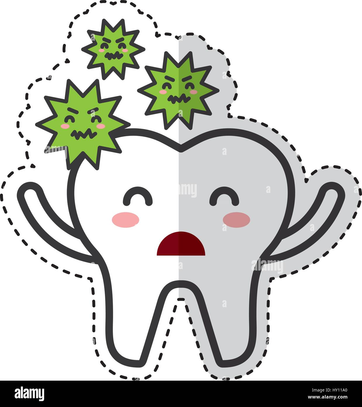 tooth with caries character icon Stock Vector Image & Art - Alamy
