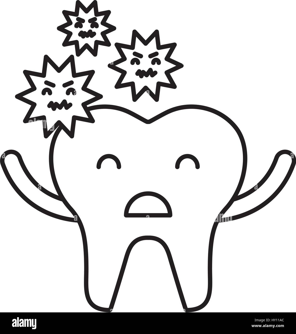 tooth with caries character icon Stock Vector Image & Art - Alamy
