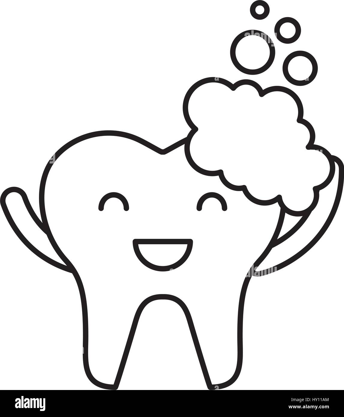 tooth with toothpaste character icon Stock Vector Image & Art - Alamy