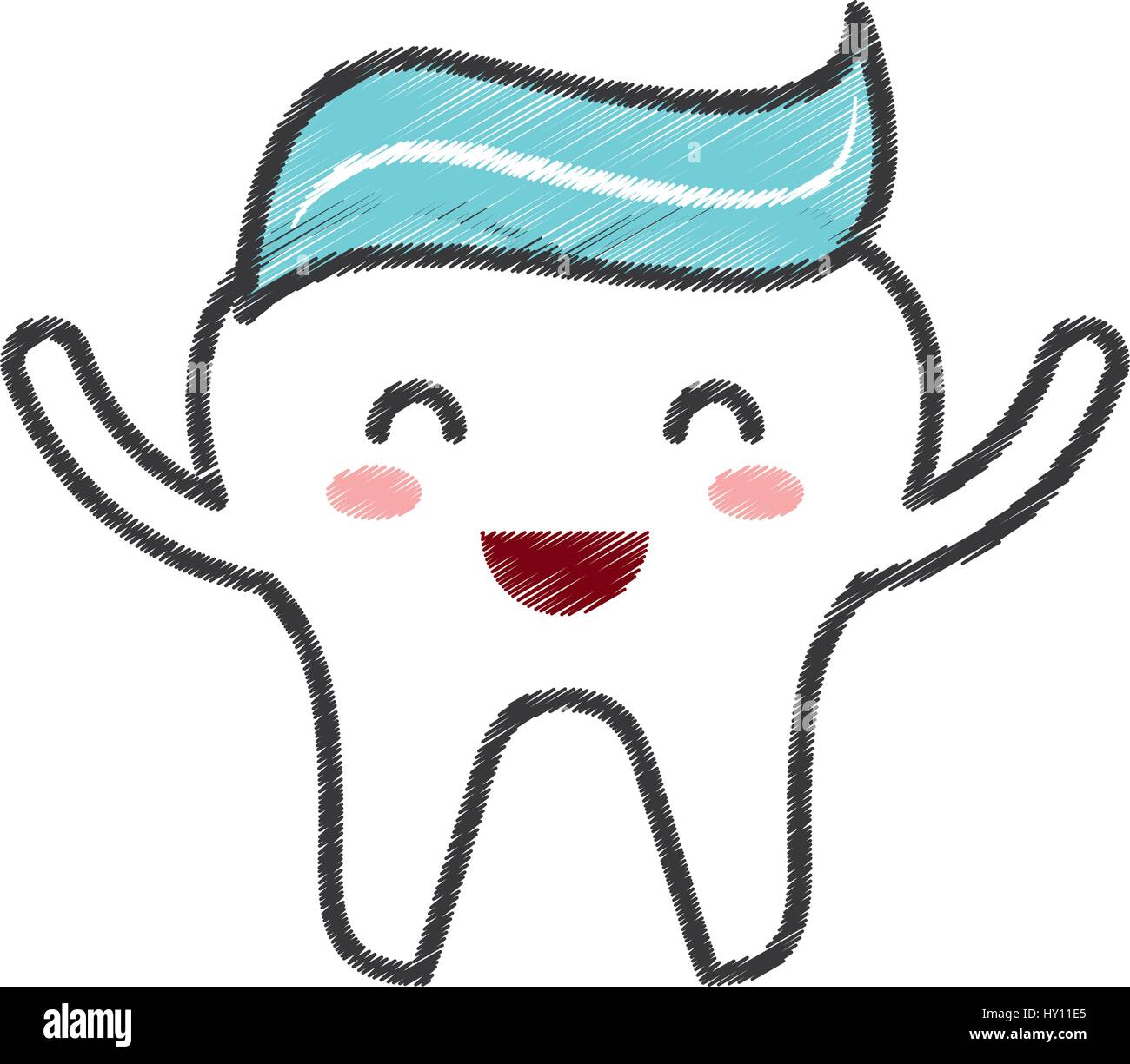tooth with toothpaste character icon Stock Vector Image & Art - Alamy