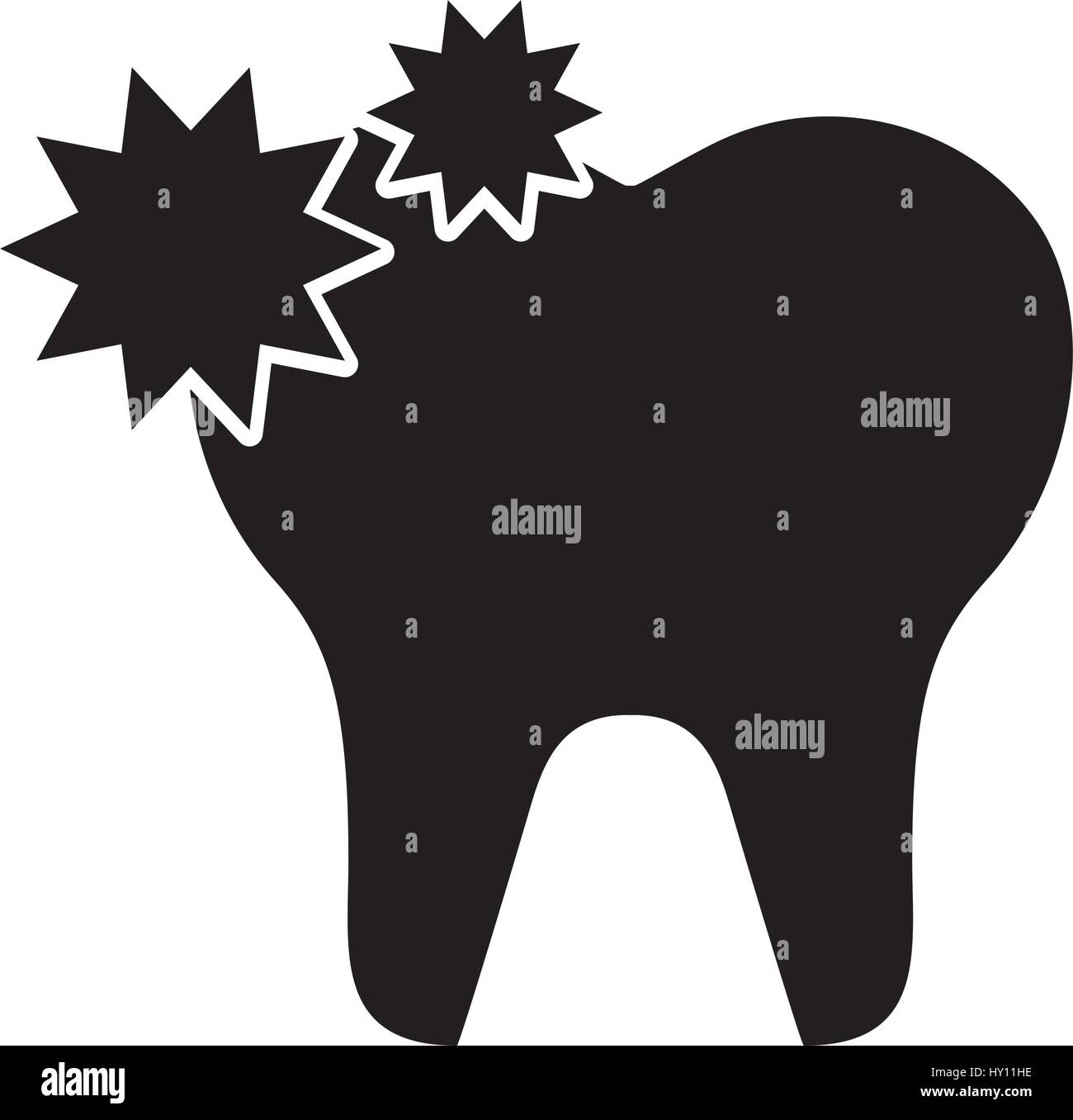 tooth with caries isolated icon Stock Vector Image & Art - Alamy