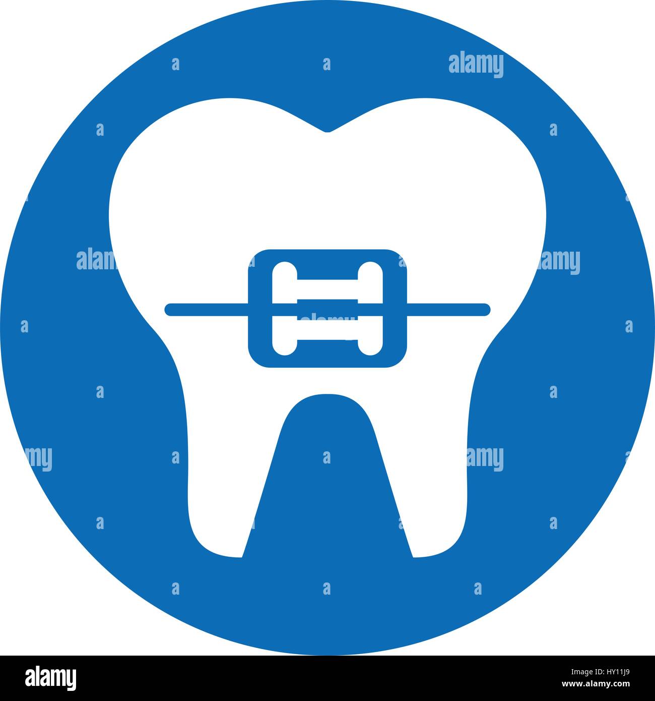 tooth with Orthodontic bracket isolated icon Stock Vector Image & Art ...