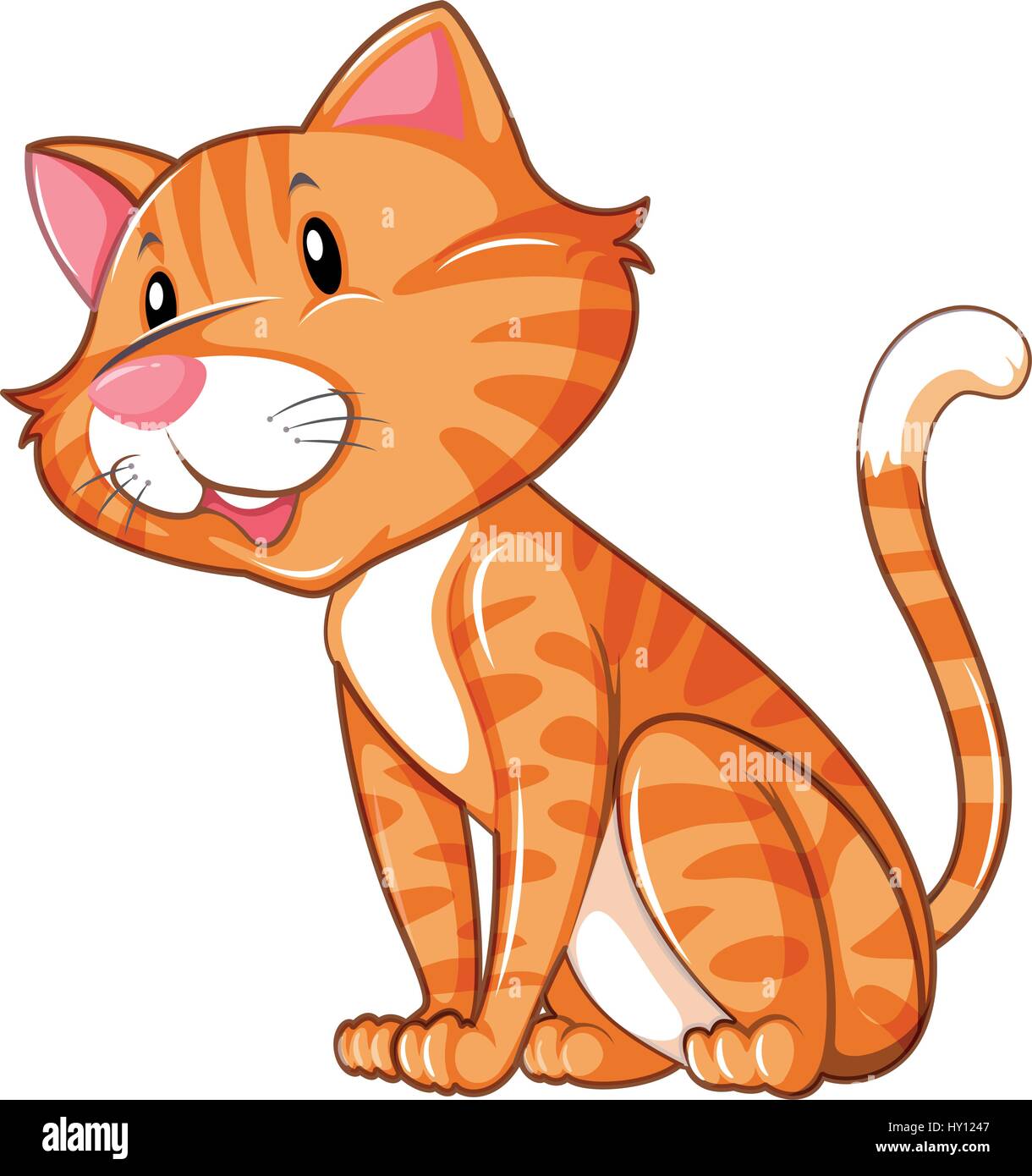 Cute cat sitting on the floor illustration Stock Vector Image & Art - Alamy