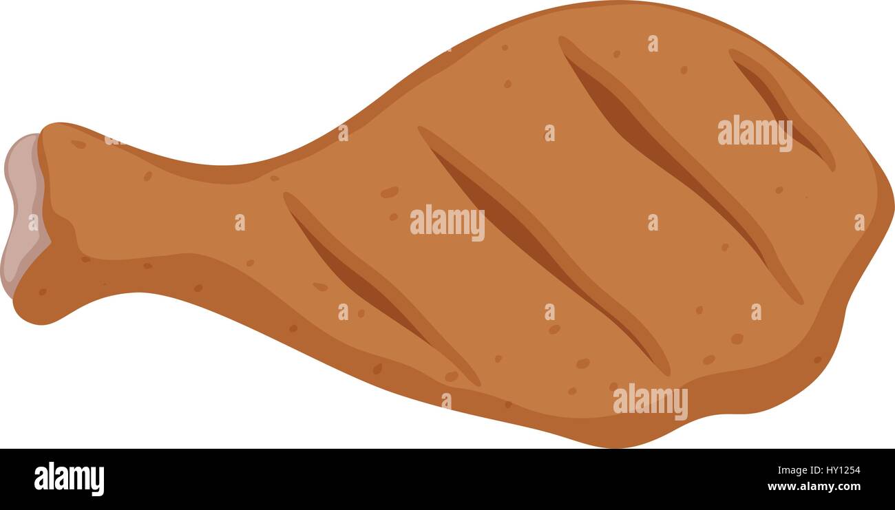 Chicken drumstick on white background illustration Stock Vector Image