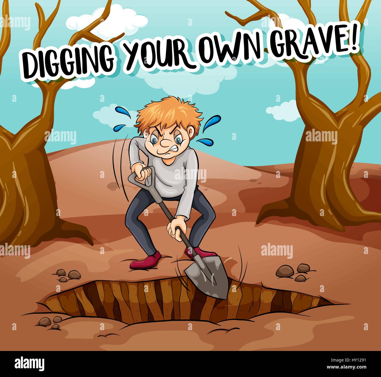 Grave digging Stock Vector Images Alamy