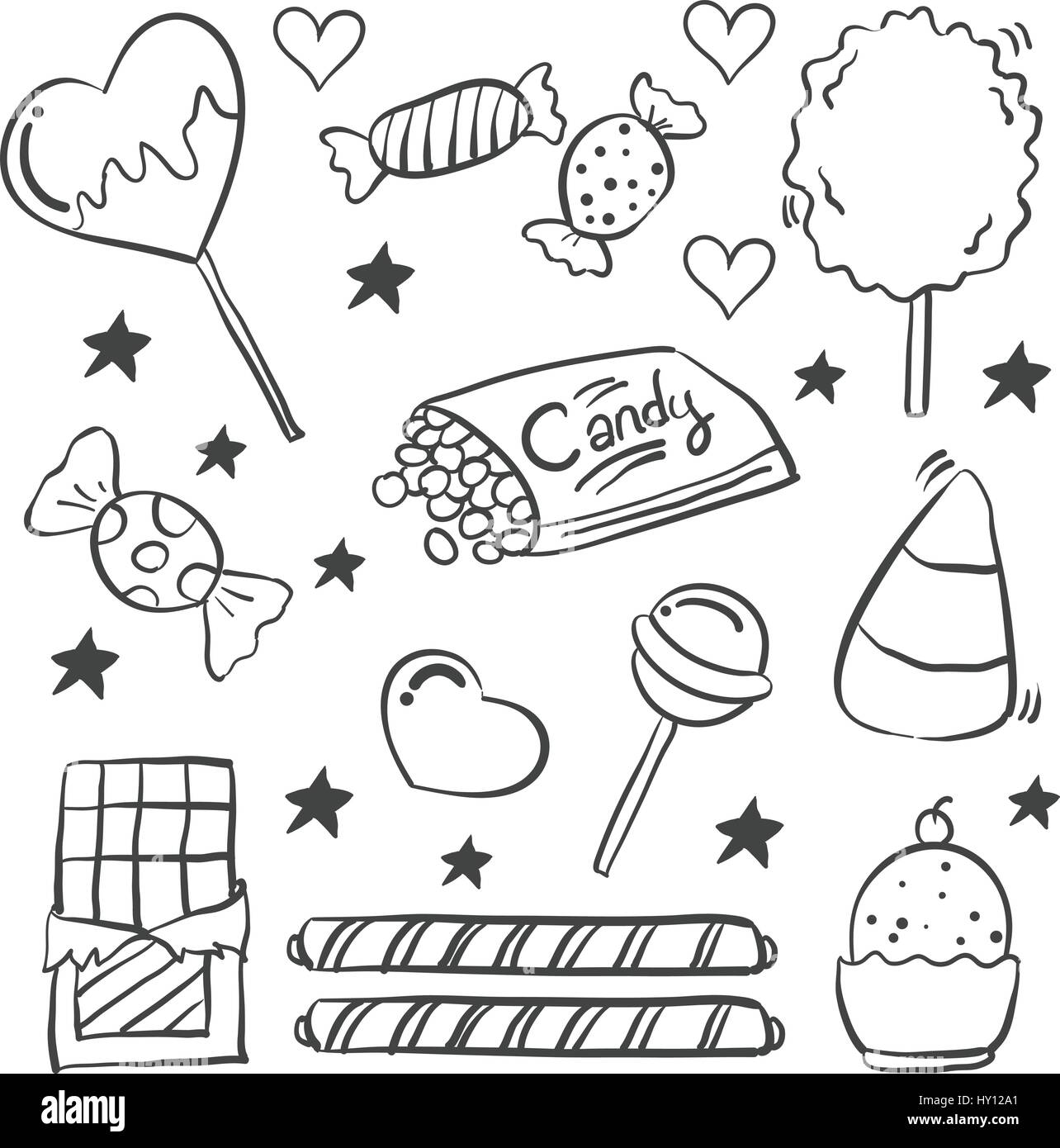 Candy Line Drawing Stock Illustrations – 12,311 Candy Line Drawing Stock  Illustrations, Vectors & Clipart - Dreamstime