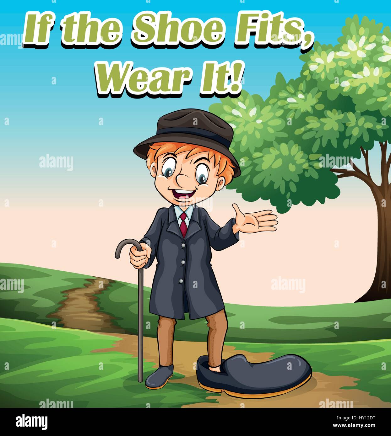 Idiom expression for if the shoe fits wear it illustration Stock Vector  Image & Art - Alamy