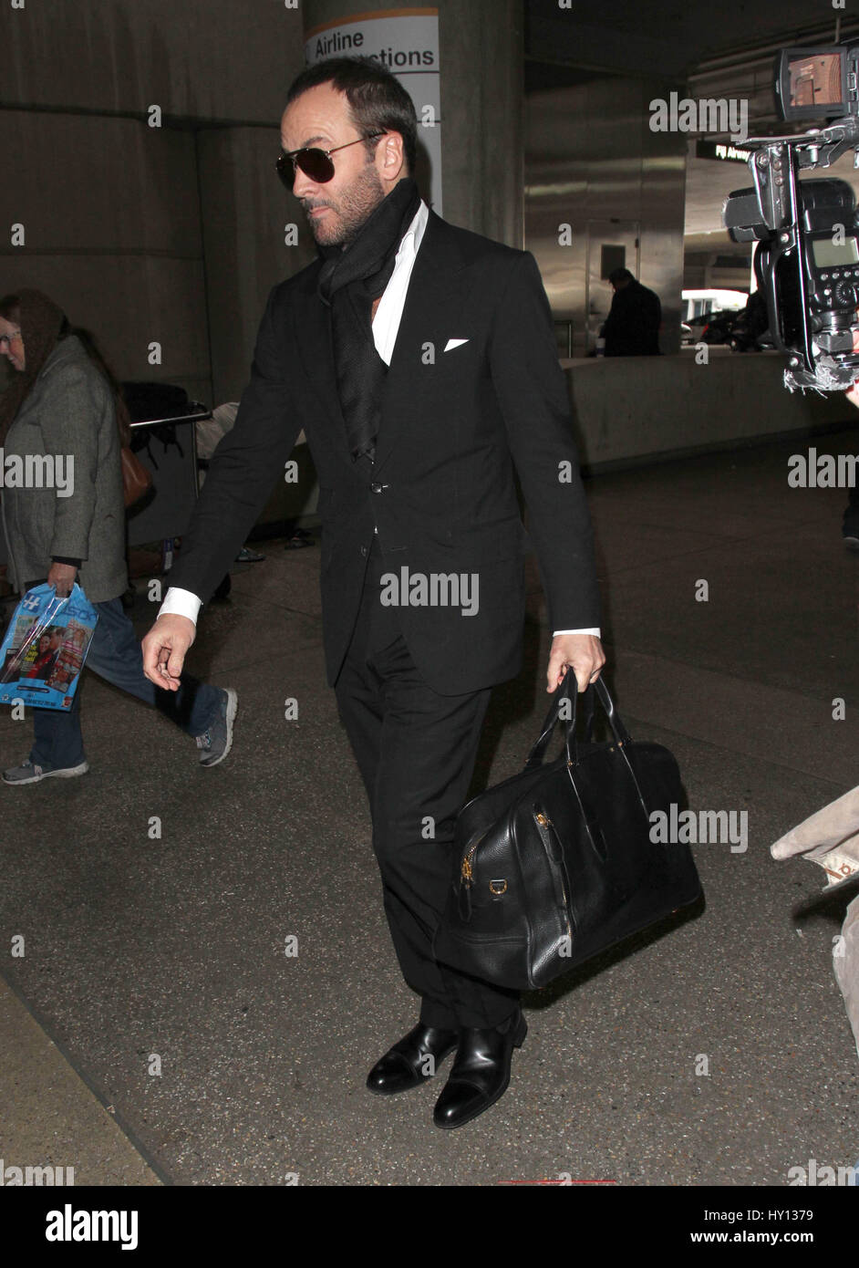 Designer Tom Ford arriving at the Los Angeles International