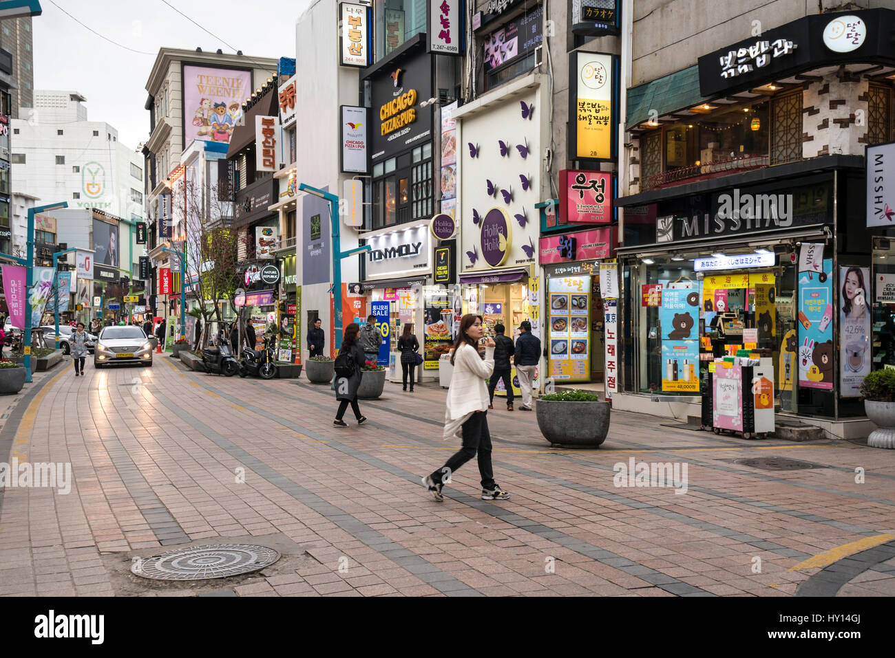 Gwangbokro Fashion Street, Busan Gwangyeoksi, South Korea Stock Photo