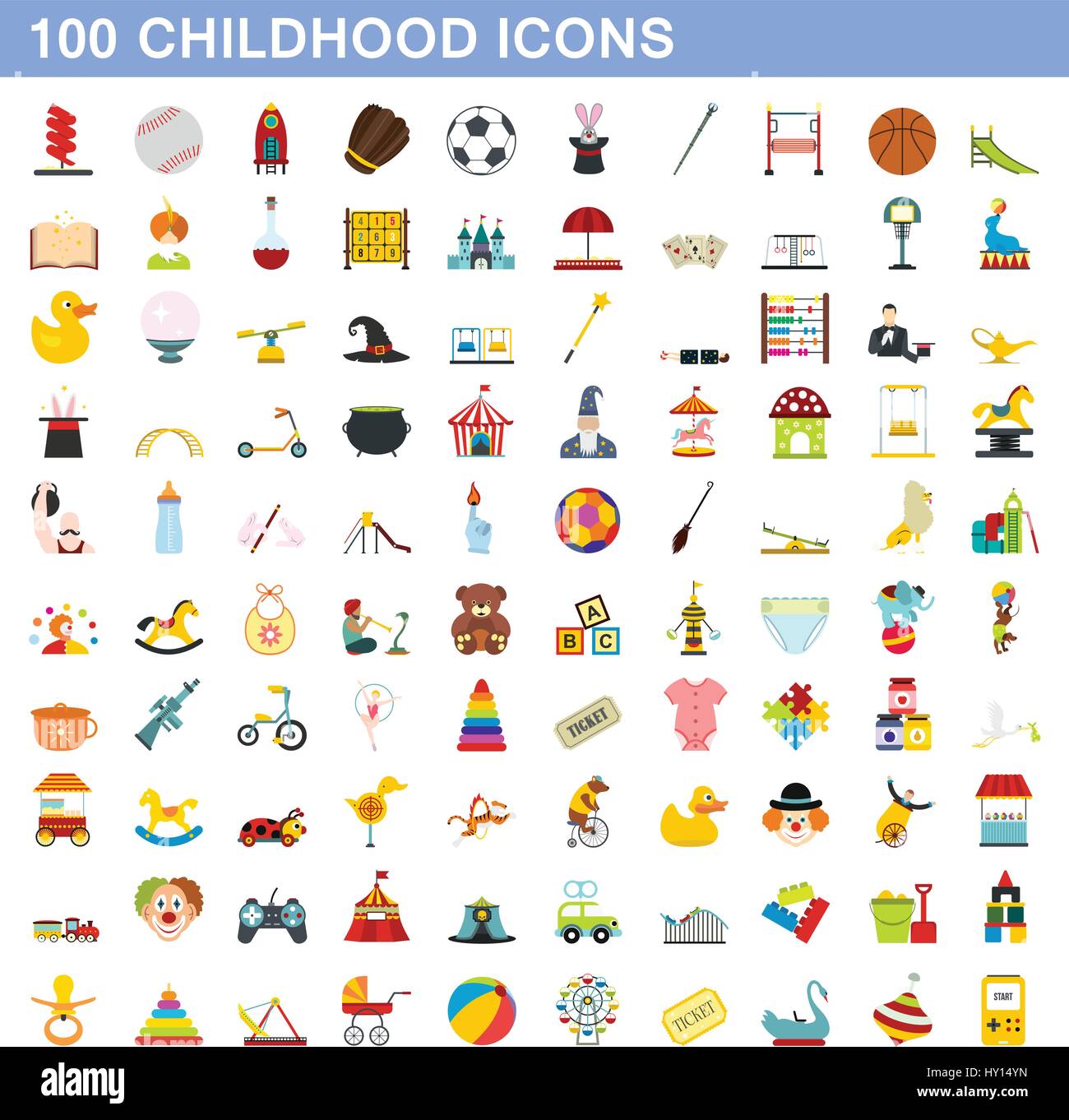 Childhood icons Stock Vector Images - Alamy