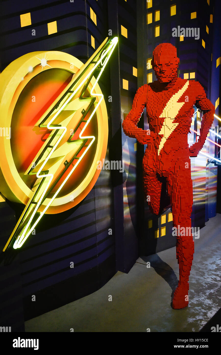 The Art Of The Brick DC Super Heroes arrives in the UK. Featuring The Flash Where London