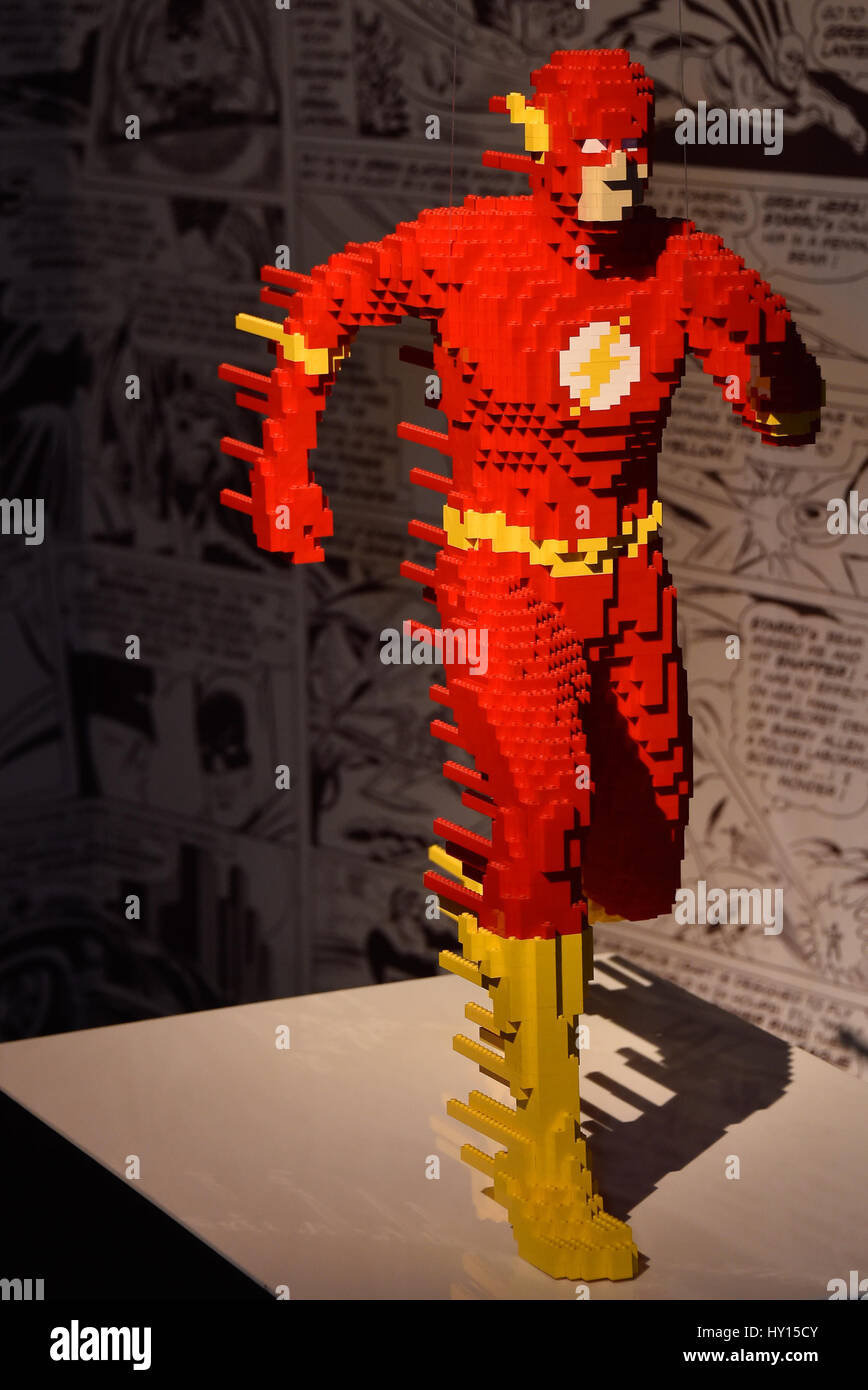 The Art Of The Brick DC Super Heroes arrives in the UK. Featuring The Flash Where London